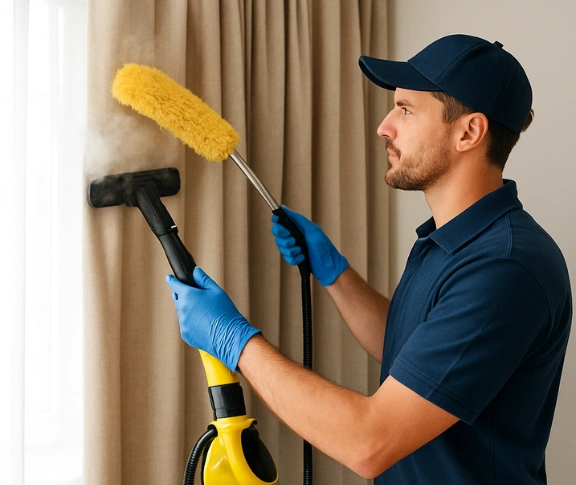 Trusted blind cleaning technician Matty Curtain Cleaning cashmere QLD